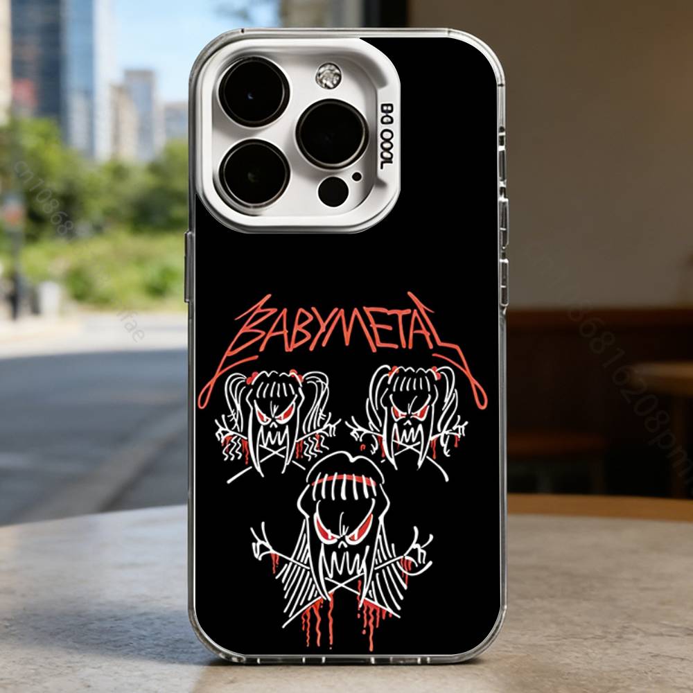 B-BABYMETAL R-Rock Band White Shockproof Phone Case For iPhone 17,16,15,14,13,12,11,Pro,XS,Max,Plus,Mini,SE