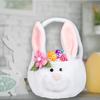 Easter Egg Hunting Basket Plush Easter Bunny Basket with Ear Cartoon Animal Tote Bags for Home Decorations Candy Gifts Girls