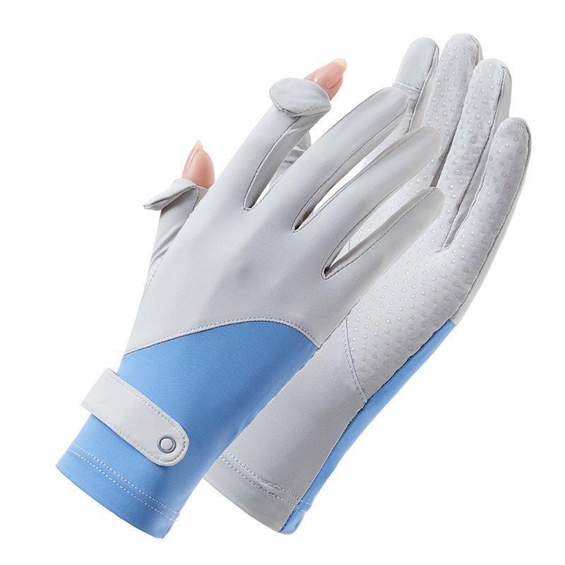 Thin ice silk gloves sun protection, cycling fishing non-slip breathable outdoor sports touch screen UV protection gloves