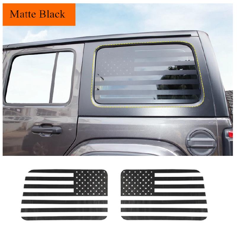 Matowa Czarna Naklejka na Tylną Szybę z Flagą Amerykańską Dla Wranglera Jl 4-Drzwiowego 2018-2022