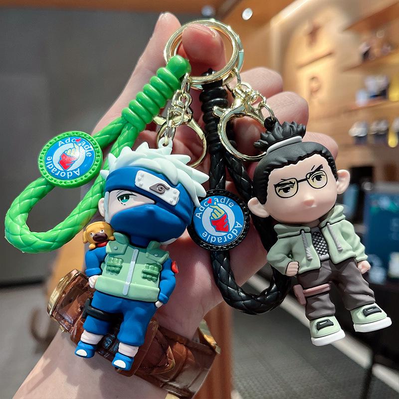 3D Cartoon Naruto, Kakashi, and Sasuke Keychain Pendant