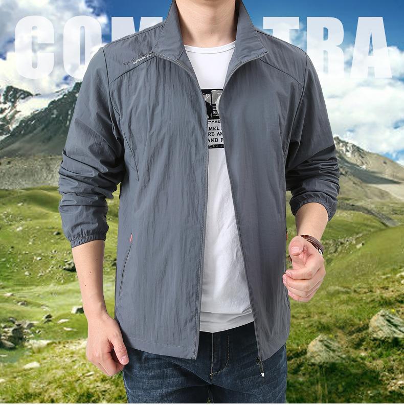 Men's Jacket Thin Breathable Stand-up Collar Coat Sun-protective Clothing Outdoor Sportswear Coat Sun-protective Clothing