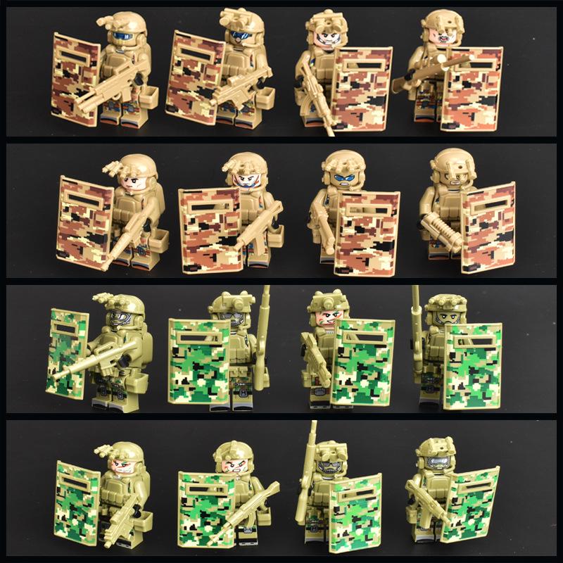 Wow, Compatible With Lego Building Blocks, Anti-Special Police, Military Special Forces, Minifigures, Boys Educational Assembly Toys Customization