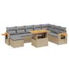 VidaXL Garden Lounge Set with Cushions 9 Pcs, Patio Sofas, Patio Furniture Set, Outdoor Furniture, Beige 3273656