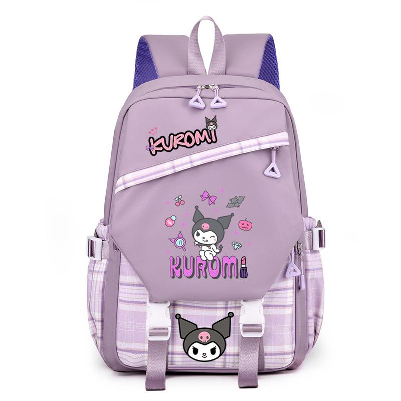 Cool Lomi Kuromi Backpack Student Schoolbag Anime Cartoon Print Junior High School High School Large Capacity Schoolbag