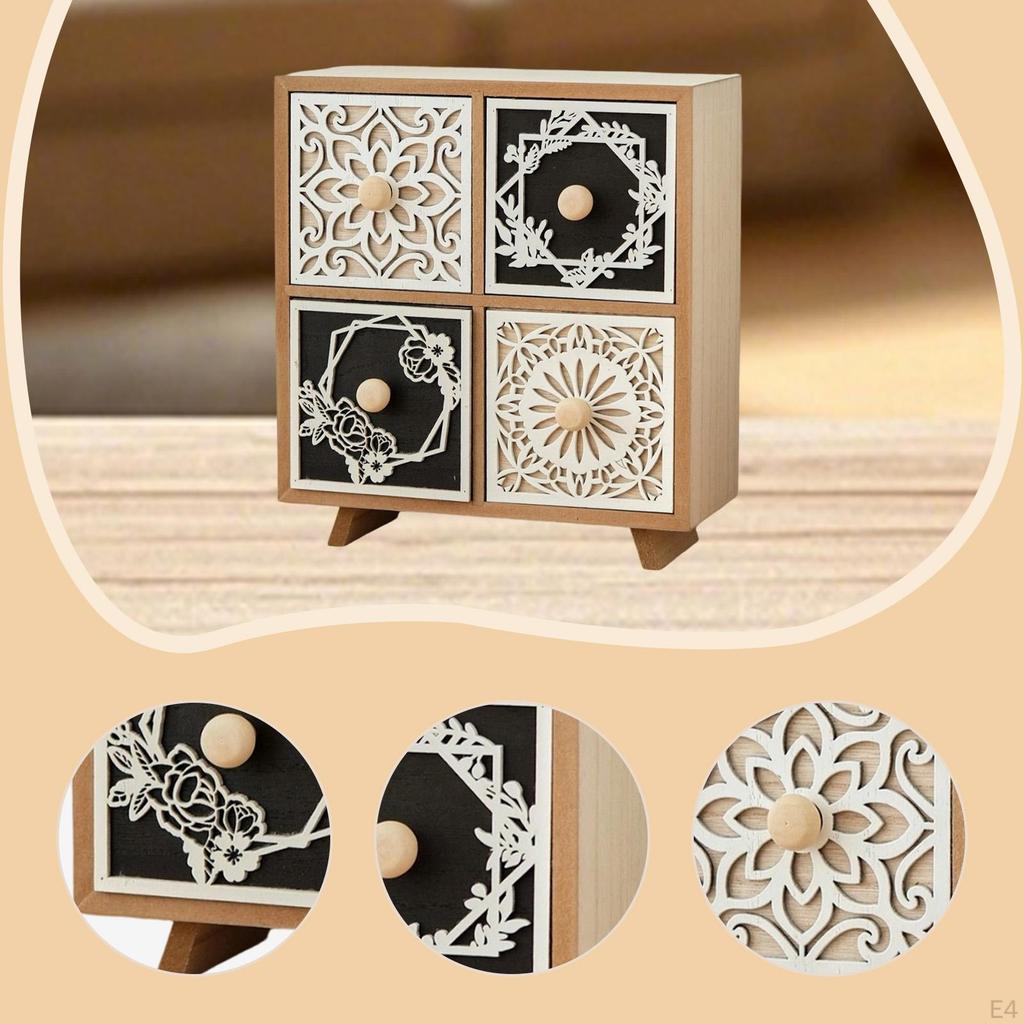 Wooden Desk Drawer Organizer Cabinet Daily Use Tabletop Storage Organization Box for Nursery