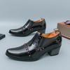New Men's Pointed Colours Rivet Slip On Patent Leather Height Increasing Shoes Designer Wedding Prom Homecoming Footwear
