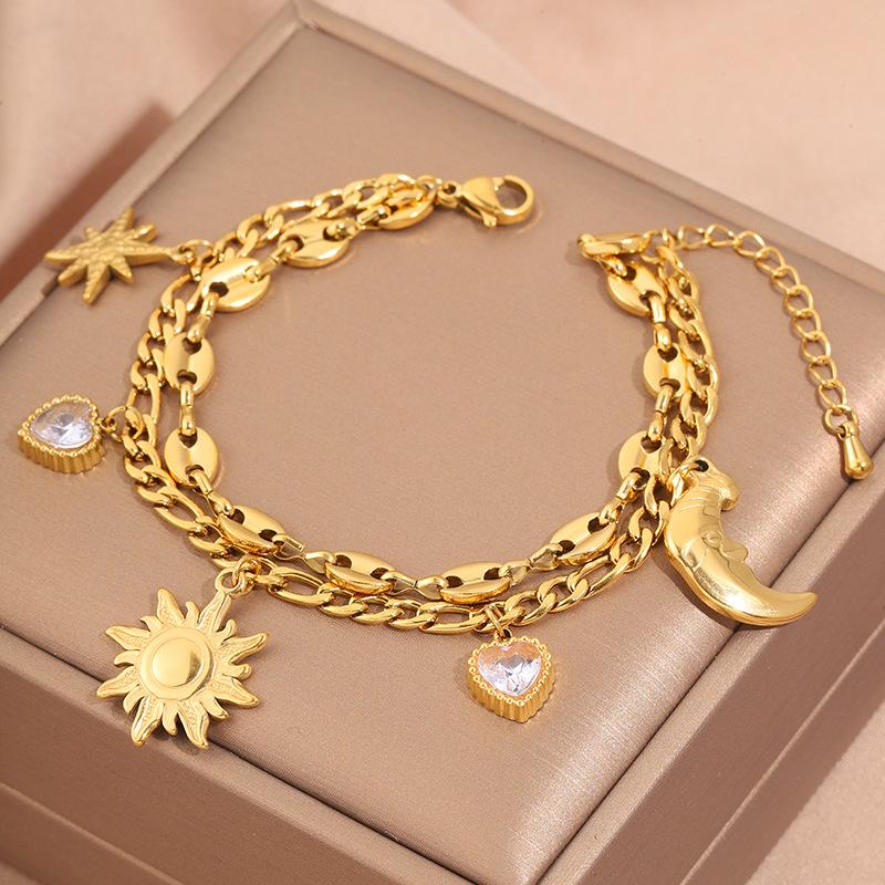 Popular bracelet, titanium steel does not fade, love zircon bracelet, high-end female light luxury niche bracelet, bracelet.