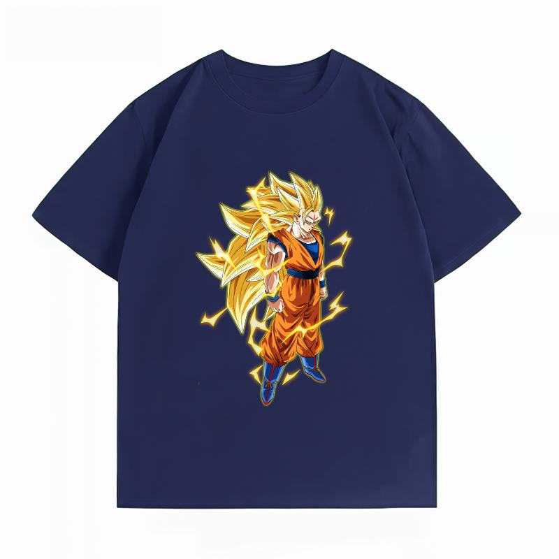 Unisexs Clothing New 100 Cotton Breathable Summer TShirt Bandai Dragon Ball Z Goku Super Saiyan 3 Print Casual Unisexs Tops