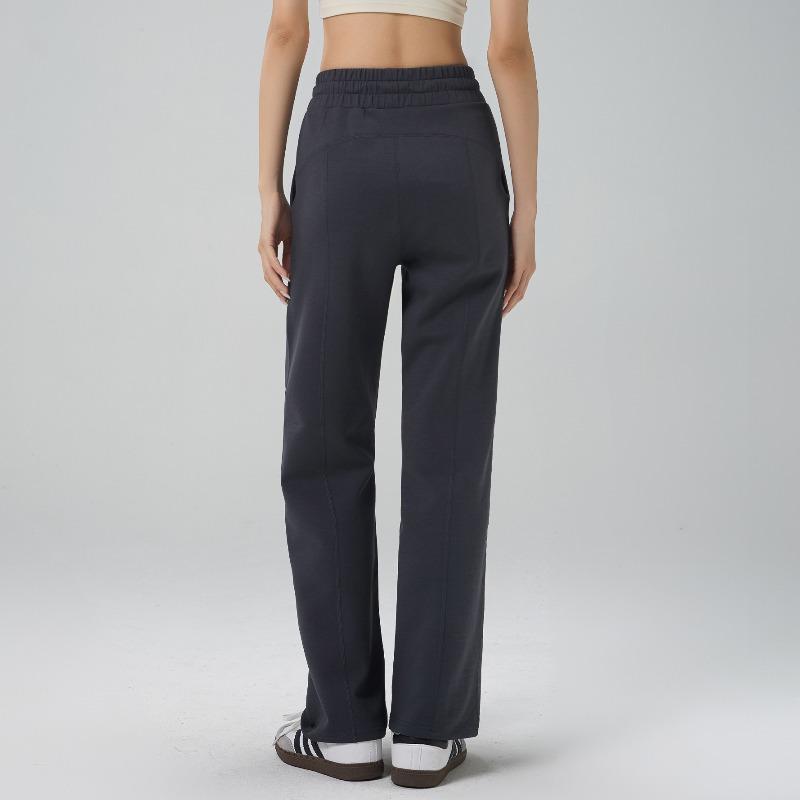 Pantalons de yoga larges et souples pour femmes, taille élastique lâche, drapé fin, droit, pour yoga, course à pied, fitness
