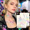 5 Sheets Holographic Lightning Tattoos Flash Temporary Stickers Full Color Body
