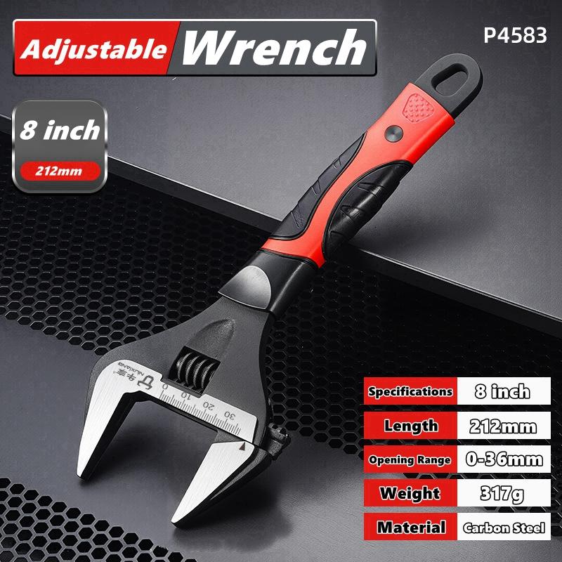 Adjustable Wrench Stainless Steel Universal Spanner Bathroom Wrench Large Open High Quality Plumbing Repair Tool Household