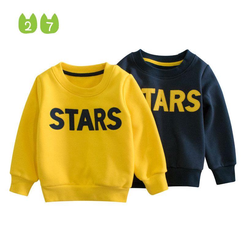 27Kids Sweater Letter Fleece Pullover Children's Clothing