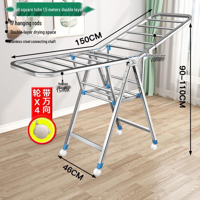 Floor-Standing Folding Towel and Clothes Rack for Hairdressing Salons and Barber Shops
