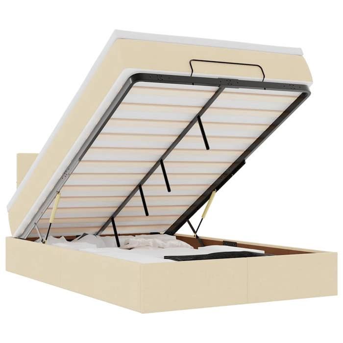 Maison Exclusive - Cadre de lit ottoman avec matelas crème 120x200cm tissu