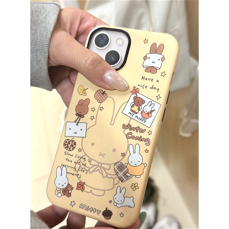 Kawaii Miffy Phone Case for IPhone 17ProMax 16e/15/14/13/12pro Cute Cartoon Bunny Hard Cover Protection Perfect Gift for Women