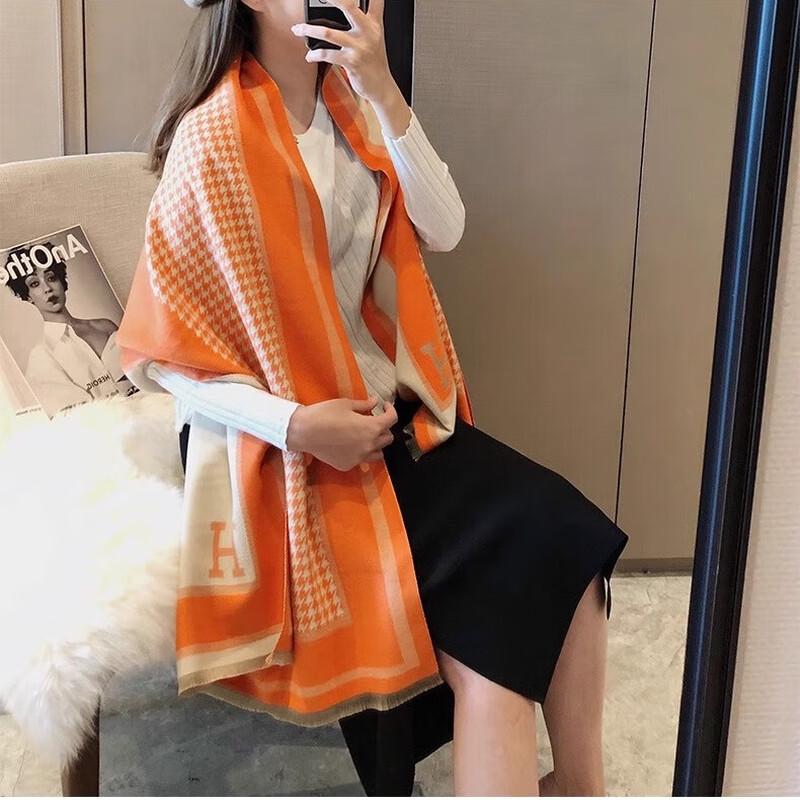 Женский зимний шарф в гусиную лапку Liangsu