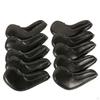 10x PU Leather Golf Iron Covers Set Club Head Cover Protection Guard