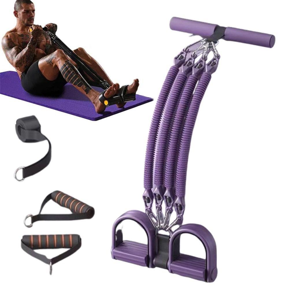 2/3/4-Strand Pedal Tension Rope Tension Rope with Handle & Pedal  For Abdominal Muscle Toning