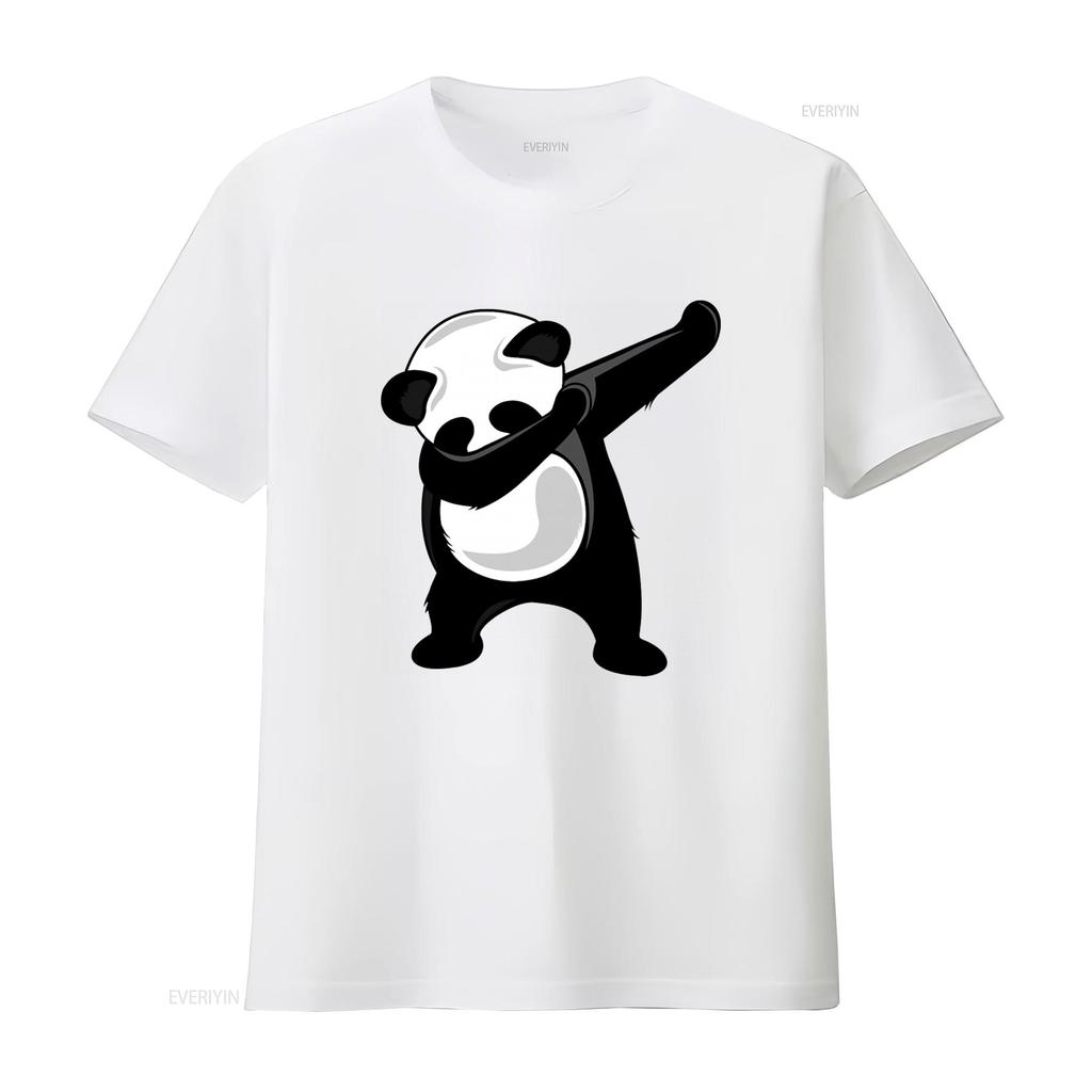 Dabbing Panda T Shirt for Casual Fashion vintage Washed Stretched Top For Everyday Wear Unisex fashion Soft designer clothes