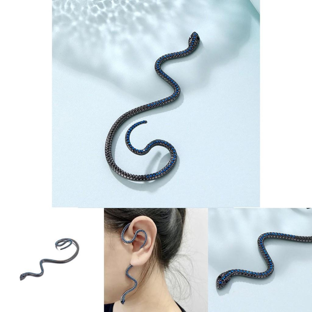 Bold Alloy Metal Snake Ear Wraps For Women Trendy Dark No Piercing Earrings
