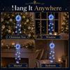 Durable Plastic Baubles LED Hanging Christmas Ornament, Icy Glow Sparkling Snowflake Cascade Decoration, Holiday Ornaments Winter Lighted Decor