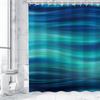 Blue Marble Shower Curtain, Abstract Teal Navy Ombre Striped Design With Hooks