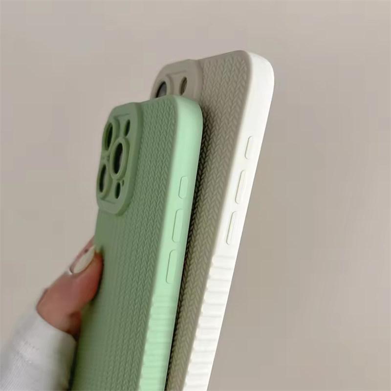 Fine Hole Woven Pattern Silicon Phone Case for iPhone 16 15 14 13 12 11 Pro Max X XR XS Max Full Camera Shockproof Soft Bumper Cover