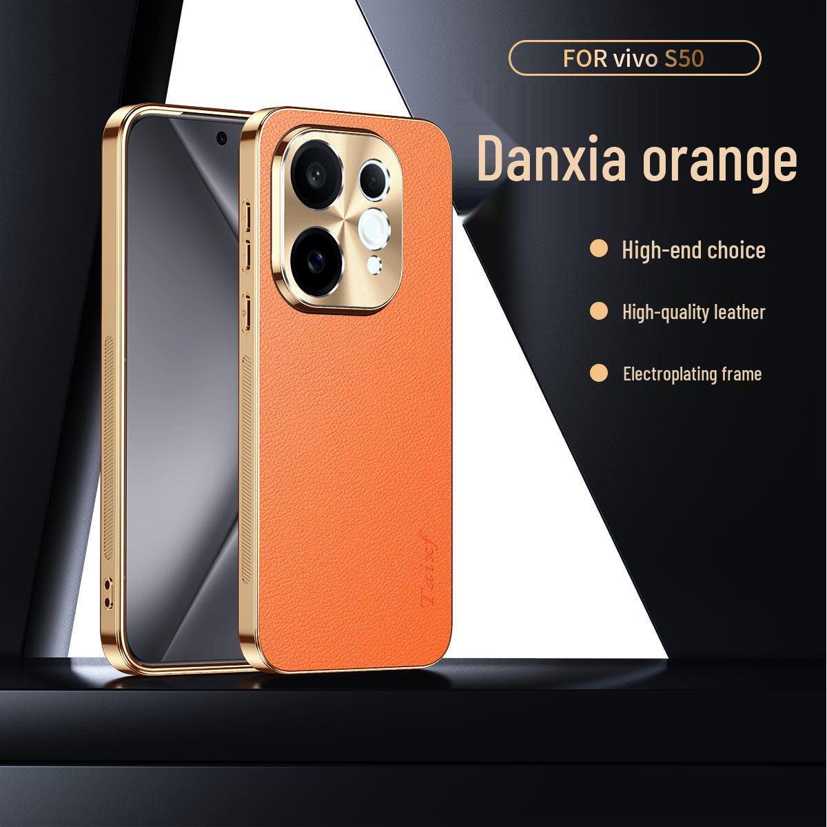 

Vivo S50/S20 Pro/S19 Electroplated Lychee Leather Texture Phone Case—Full Coverage, Anti-Drop, Soft Edges for Men & Women S17