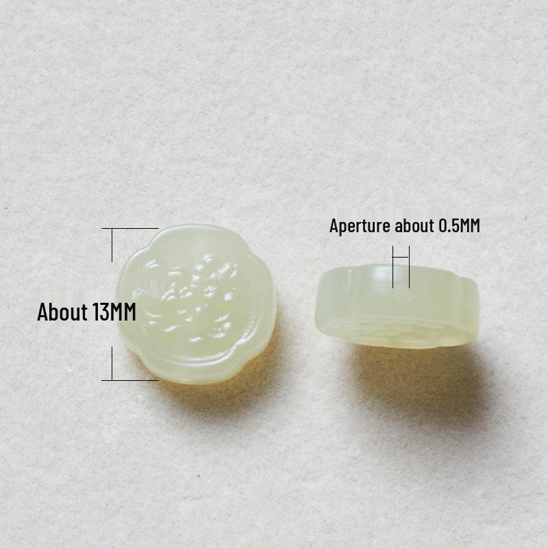 Hetian Jade Lotus Peony Flower Crystal Bracelet & Phone Chain DIY Jewelry Accessories