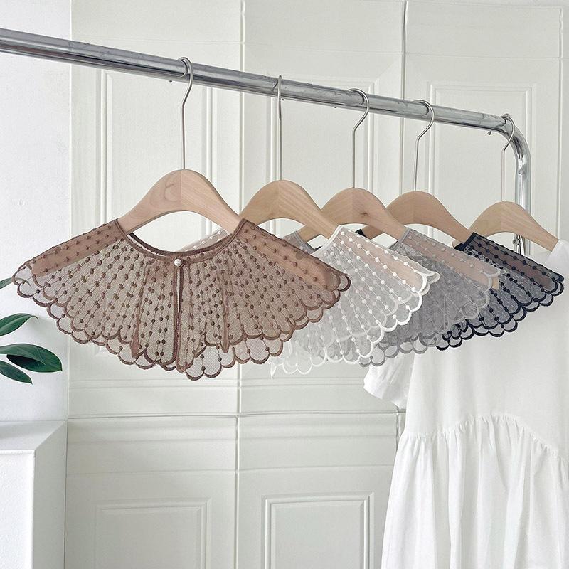 Korean Style Hollow Out Lace Fake Collar Solid Color Decorative Neck Shoulder Cover Ladies Summer Thin Casual Shawl