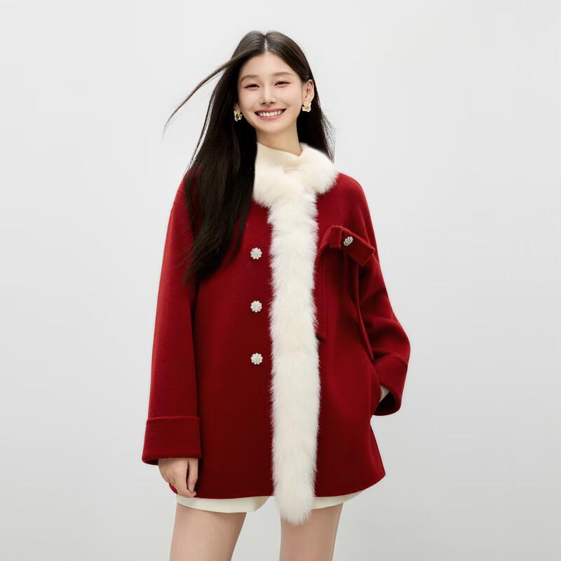 

Autumn Water Elegant Women s Double-Faced Wool Coat S