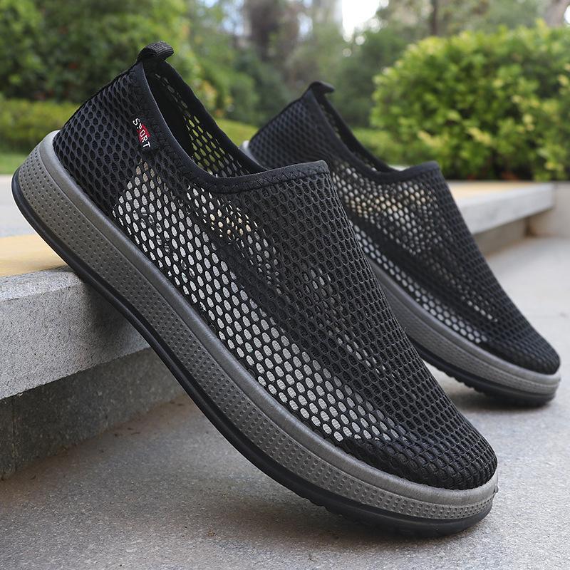 Summer Mesh Shoes Men's Mesh Cloth Shoes Men's Breathable Casual Breathable Driving Shoes