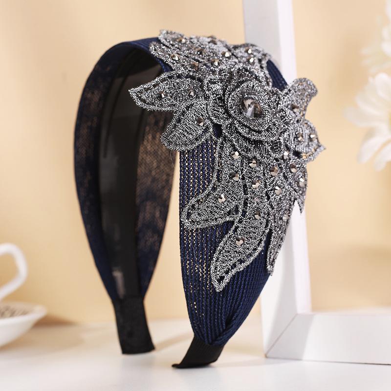 Korean Rhinestone Wide Headband - Breathable, Versatile Hair Accessory