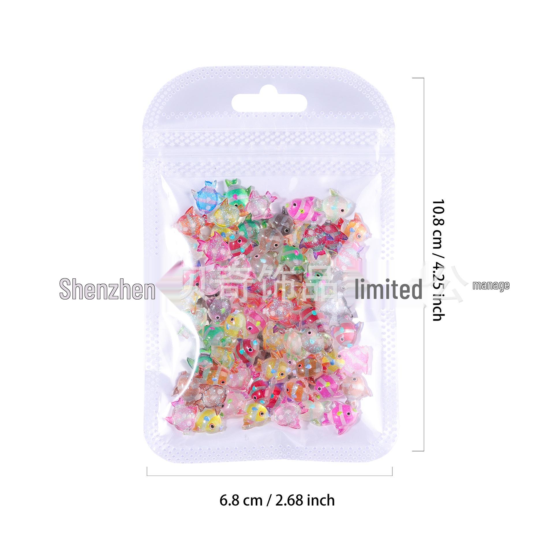 2023 Ocean Series 3D Aurora Iridescent Small Fish Nail Art Decorations Blue Fish