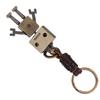 Personality Cute Robot Keychain HandWoven Faux Cowhide Strap Key Ring Decoration Gift