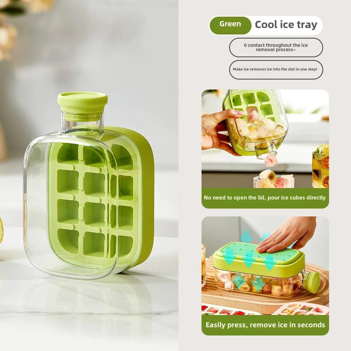 

Portable Silicone Freezer Ice Trays Zero-contact Pressure Ice Cube Mold Whiskey Ice Cream Silicone Water Bottle IceMaker 1PC