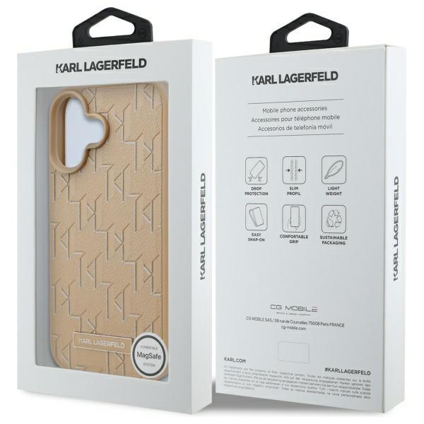 Karl Lagerfeld Klhmp16Spkhporpe Iphone16 6.1 Beżowy/Beige Hardcase Hot Stamp Magsafe