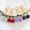 Women's Cherry Rhinestone Keychain - Alloy Fruit Car Keyring & Bag Charm