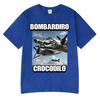 Bombardiro Crocodilo Crocodile Plane Bomber Funny Meme T-shirt Men Women Summer Casual Cotton Comfort Short Sleeve T Shirts Tops