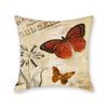 Hug Literary Retro Butterfly Flower Print Pillow Home Bedroom Sofa Decorative Cushion Cushion Cover
