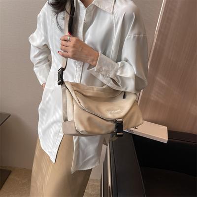 Fashion Canvas Bag Women's New Niche Design Work Commute Large Capacity Messenger Bag Casual Simple Shoulder Bag