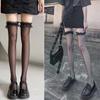 Long Tube Black Stockings Sexy Summer Thin White Knee High Thigh Black Half Pure Lace Mesh Socks Sy