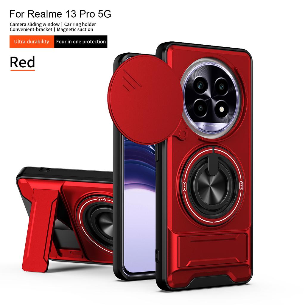 For Realme 13 Pro Case Realme 13 Pro+ 13 + Cover Phone Case Magsafe Magnetic Fold Holder Military Armor Camera Protection Cover