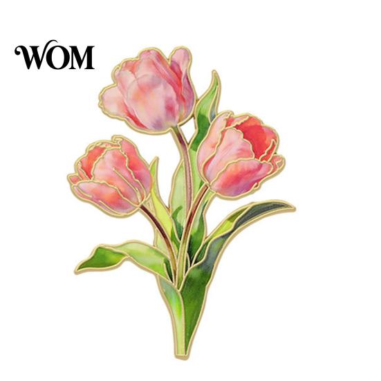 Bright Color Enamel Pin Brooch Pin, Flower Design with Smooth Edges, Lightweight Zinc Alloy Badge for Jackets Scarves Bags Gift