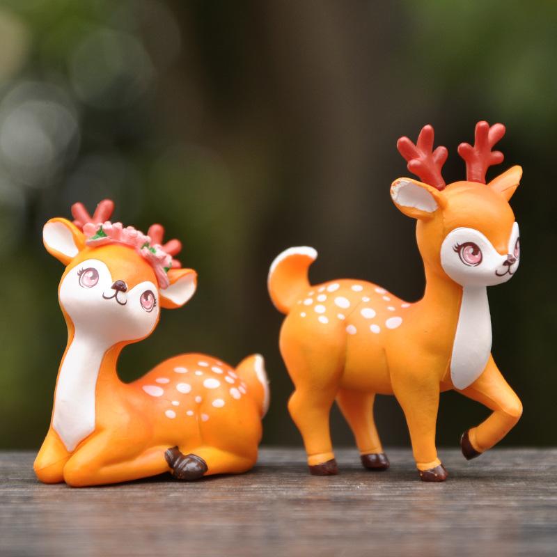 Neues Wildtier Kleines Sikawild Modell Ornamente Kleiner Rehkitz Fee Garten Miniatur Zubehör Dekor Actionfigur Figur Spielzeug