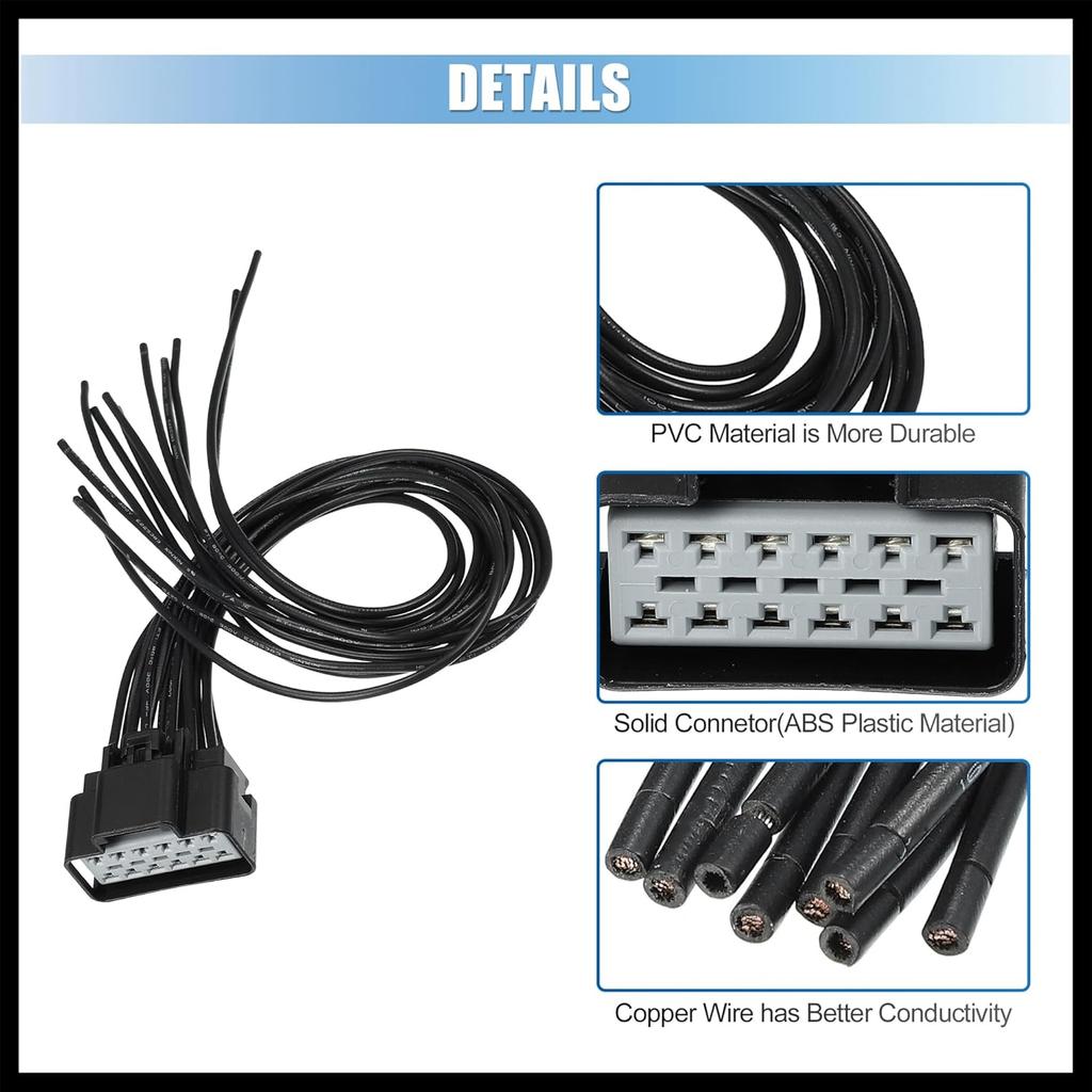 Heated Seat Wiring Connector Wire Harness Replacement WPT928 15326110 Heated/Cooled Seat Module Connector Wire Kit for Ford F-250 F-350 F-450 Super