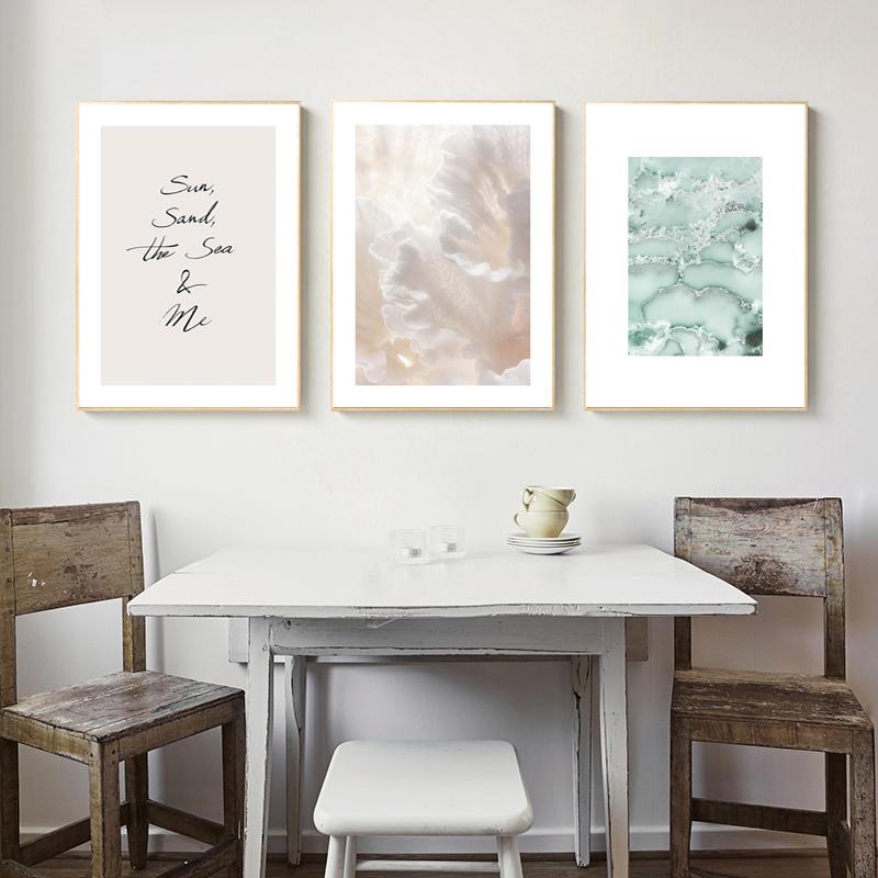 Scandinavian Nature Plant Palm Leaf Shell Beach Canvas Painting Poster Seaside Landscape Print Wall Art Picture Home Decoration