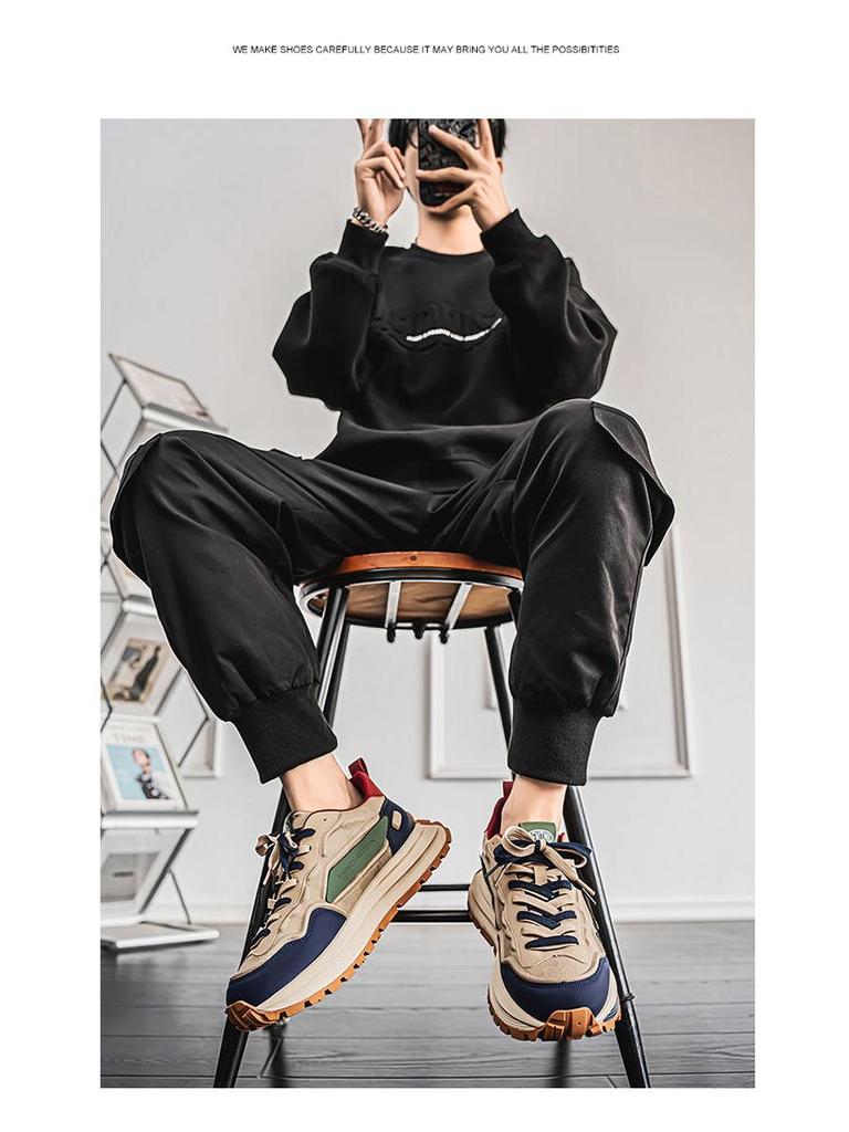 Pánské trendy prodyšné bílé tenisky - Jaro 2025 ležérní protiskluzové boty s měkkou podrážkou pro tátu