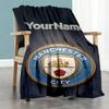 Manchester City Customize Your Name Blanket Multi-purpose Customizable Blanket Ultra-Soft Suitable for Chair Bedding Bed Nap for All Occasions